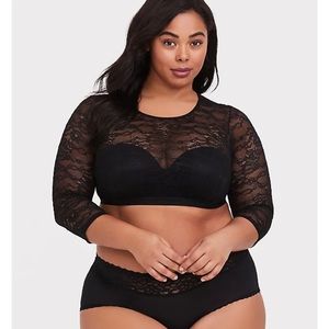 Black Lace Elbow Length Under-it-All